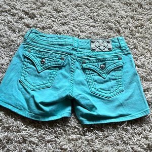 Miss Me Teal Jean Shorts 28 JS5014H55 Short